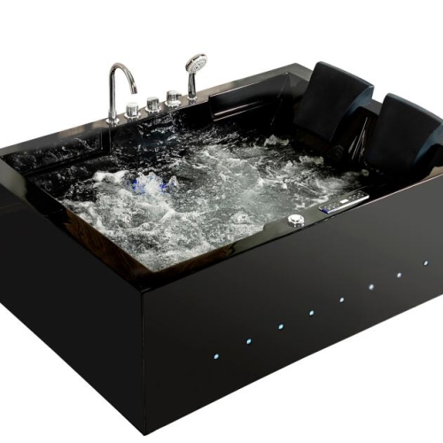 Black Two People Massage Bathtub